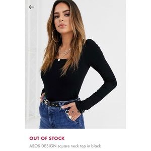 NWOT ASOS Ribbed Square-Neck Crop Top (US 10)